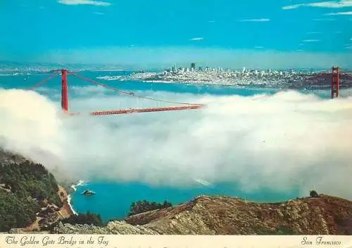 USA San Francisco CA Golden Gate Bridge in the fog