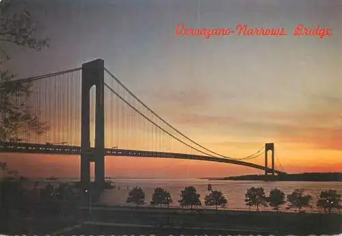 USA New York City Verrazano-Narrows Bridge nocturnal aspect