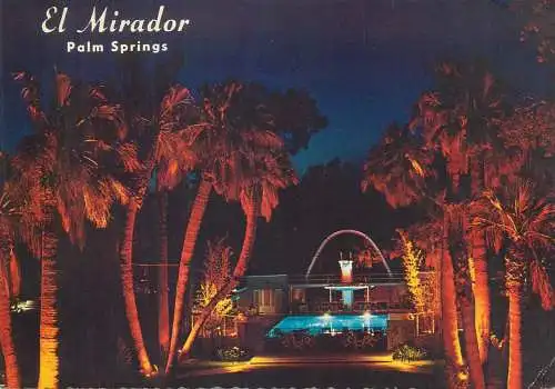 USA Palm Springs CA El Mirador Hotel nocturnal view