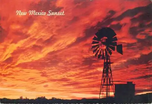 USA New Mexico southwestern sunset windmill