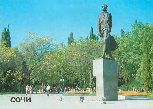 Postcard Russia Soci Ostrovsky monument