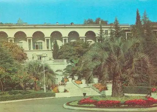 Postcard Russia Soci palm tree and casino