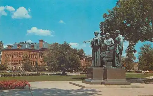 Postcard USA Il university Alma Mater statue 1970