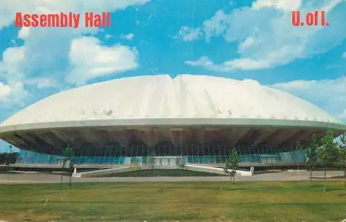 Postcard USA United States IL assembly hall University of Illinois Champaign-Urbana
