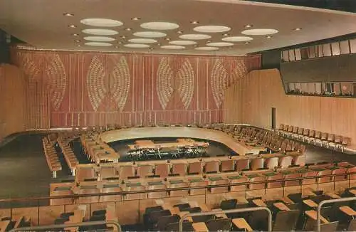 Postcard USA United States NY United Nations HQ UN council chamber