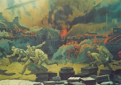 Russia Museum Panorama "Battle of Stalingrad" detail of the diorama "The Central Ford"  V.P. Psarev painting