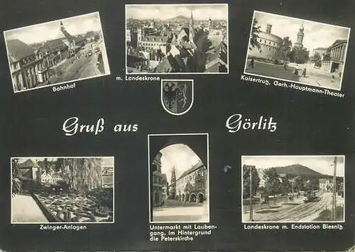 Postcard Germany Grub aus Gorlitz 1966