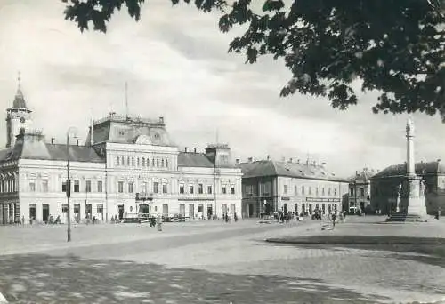 Postcard Hungary Baja Beke square with the town hall