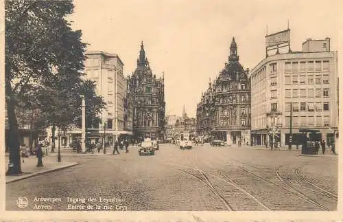 Postcard Belgium Anvers entree de la rue Leys