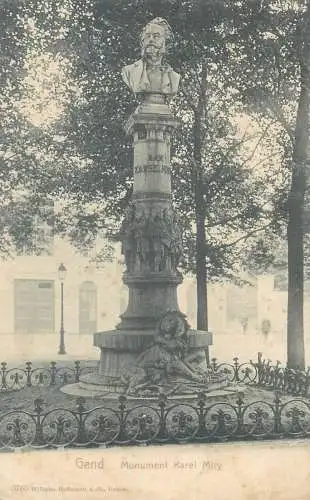Postcard Belgium Gand monument Karel Miry