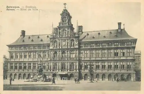 Postcard Belgium Antwerp stadhuis