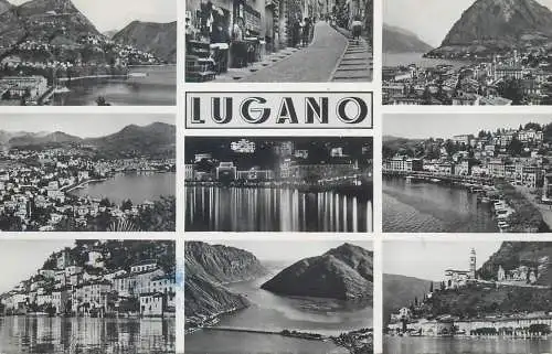 Postcard Switzerland Lugano multi view