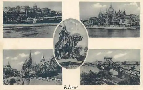 Postcard Hungary Budapest multi view