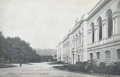Postcard Italy Naples villa Nazionale con Aquarium