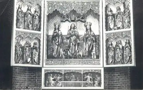 Postcard religious scene Poland Posnan cathedral