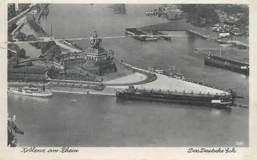 Postcard Germany Koblenz am Rhein aerial