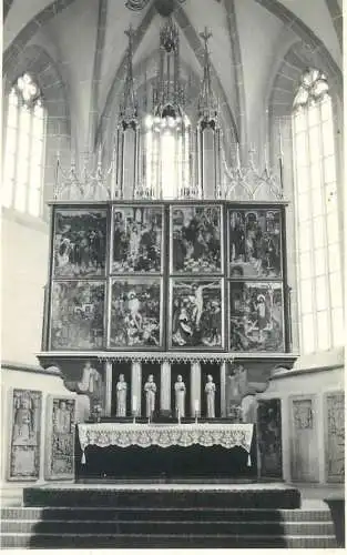 Postcard Germany place to identify church altar