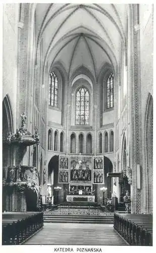 Postcard Poland Poznan cathedral