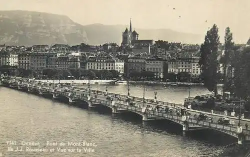 Postcard Switzerland Geneva pont de Mont Blanc