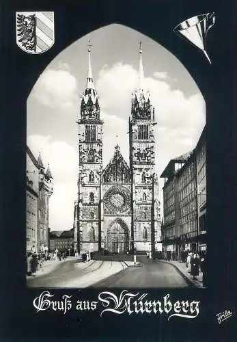 Postcard Germany Nurnberg cathedral