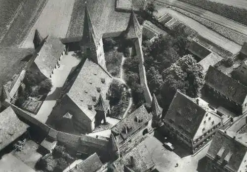 Postcard Germany Nurnberg-Kraftshof St. Georgskirche aerial