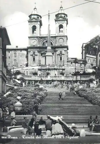 Italy Roma Trinita dei Monti con l'Azalee