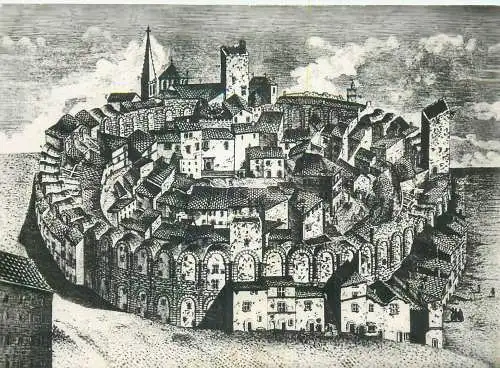 cpsm France Arles Moyen age amphitheatre