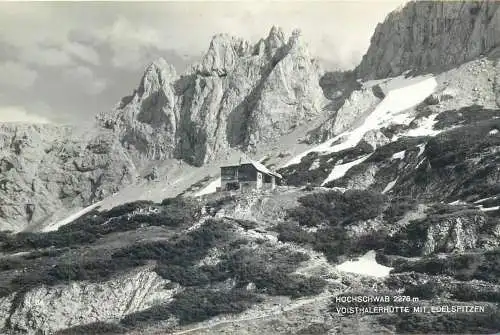 Postcard Austria Hochschwab Voisthalerhutte mit Edelspitzen