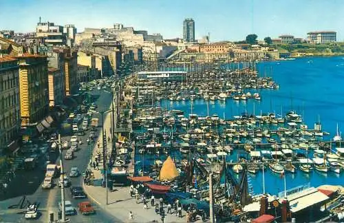 cpsm France Bouches-du-Rhône > Marseilles panorama sur le vieux Port