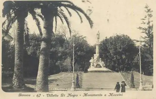 Postcard Italy Genova villetta di Negro monumento a Mazzini