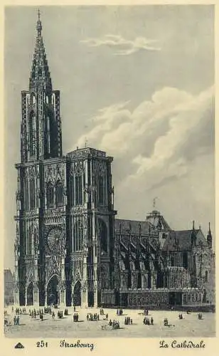 Postcard France Strasbourg cathedrale