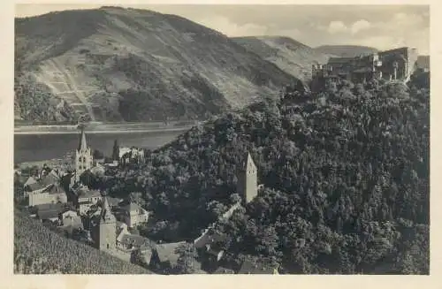 Postcard Germany Bacharach/Rhein mit Jugendherberge burg Stahleck