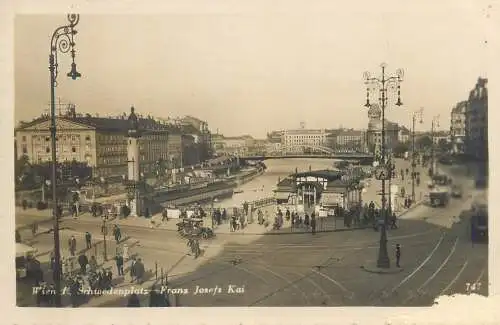 Postcard Austria Wien Schwedenplatz Franz Josefs Kai