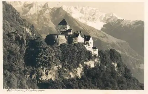 Postcard Liechtenstein schloss Vaduz 1950