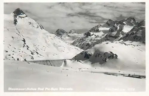 Postcard Germany Staumauer Rad Piz-Buin Silvretta