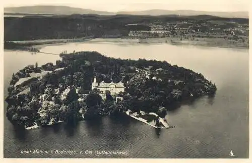 Postcard Germany Bodensee Mainau island aerial