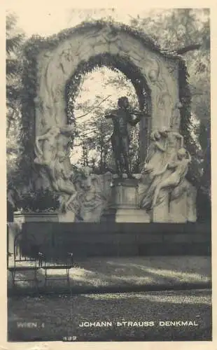 Postcard Austria Johann Strauss Denkmal 1937