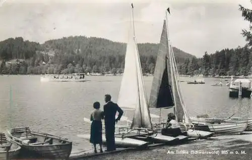 Postcard Germany Schwarzwald lake scene nautical sport