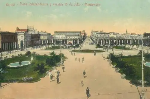 Montevideo Plaza Independencia y avenida 18 de Julio