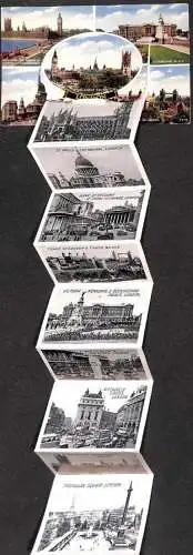 London fold out multi views leporello Valentine`s mailing novelty postcard