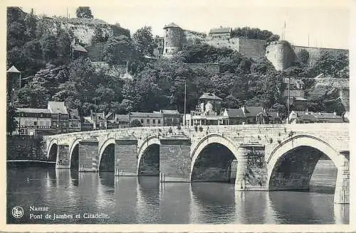 Postcard Belgium Namur pont de jambes et citadelle