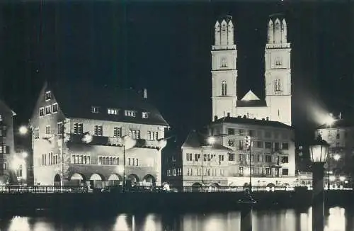 Postcard Switzerland Zurich Festbeleuchtung