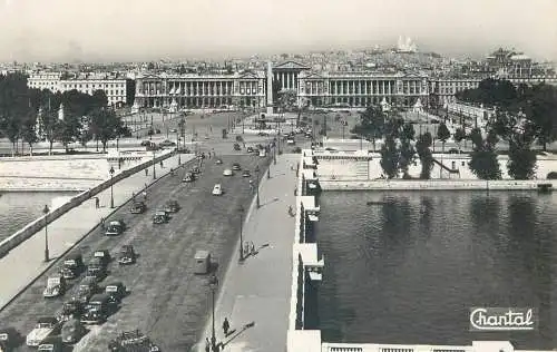 Postcard France Paris la place de la Concorde 1956