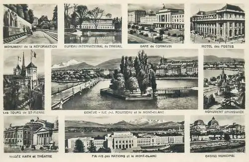 Postcard Switzerland  Geneva multi view