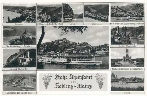 Postcard Germany Frohe Rheinfahrt Koblenz Mainz