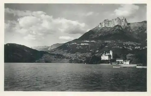 Postcard France Lac D'Annecy chateau de Duingt et dents de Lanfon
