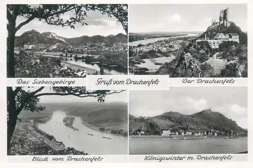 Postcard Germany Drachenfels multi view