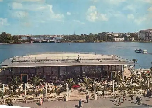 Postcard Germany Hamburg alsterpavillion und Binnenalster