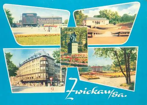 Postcard Germany Zwickau Robert Schumann town