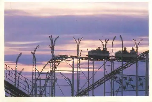 Postcard Uk England roller coaster joy ride